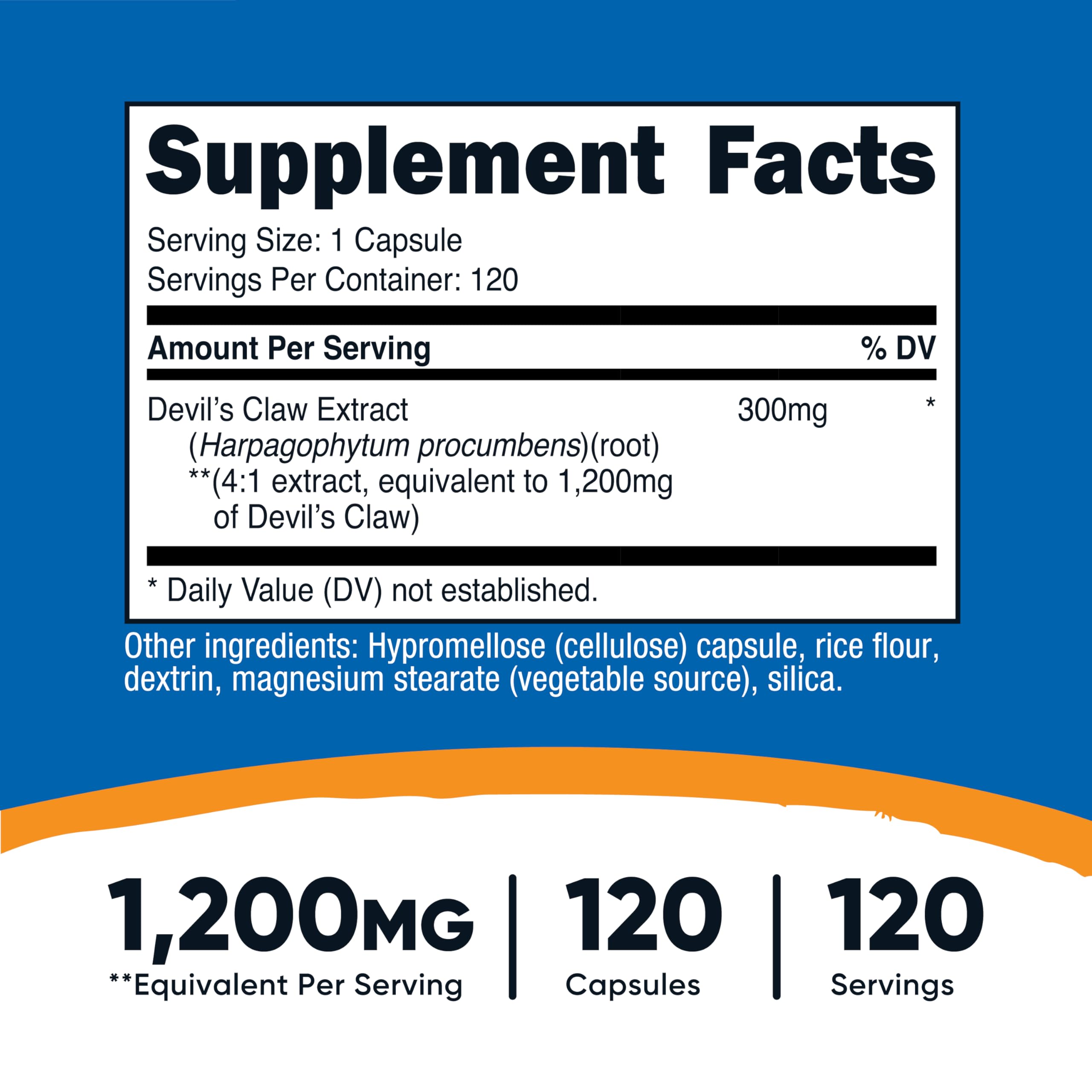 Nutricost Griffe du Diable – Dosage quotidien favorisant maintien mobilité et confort.