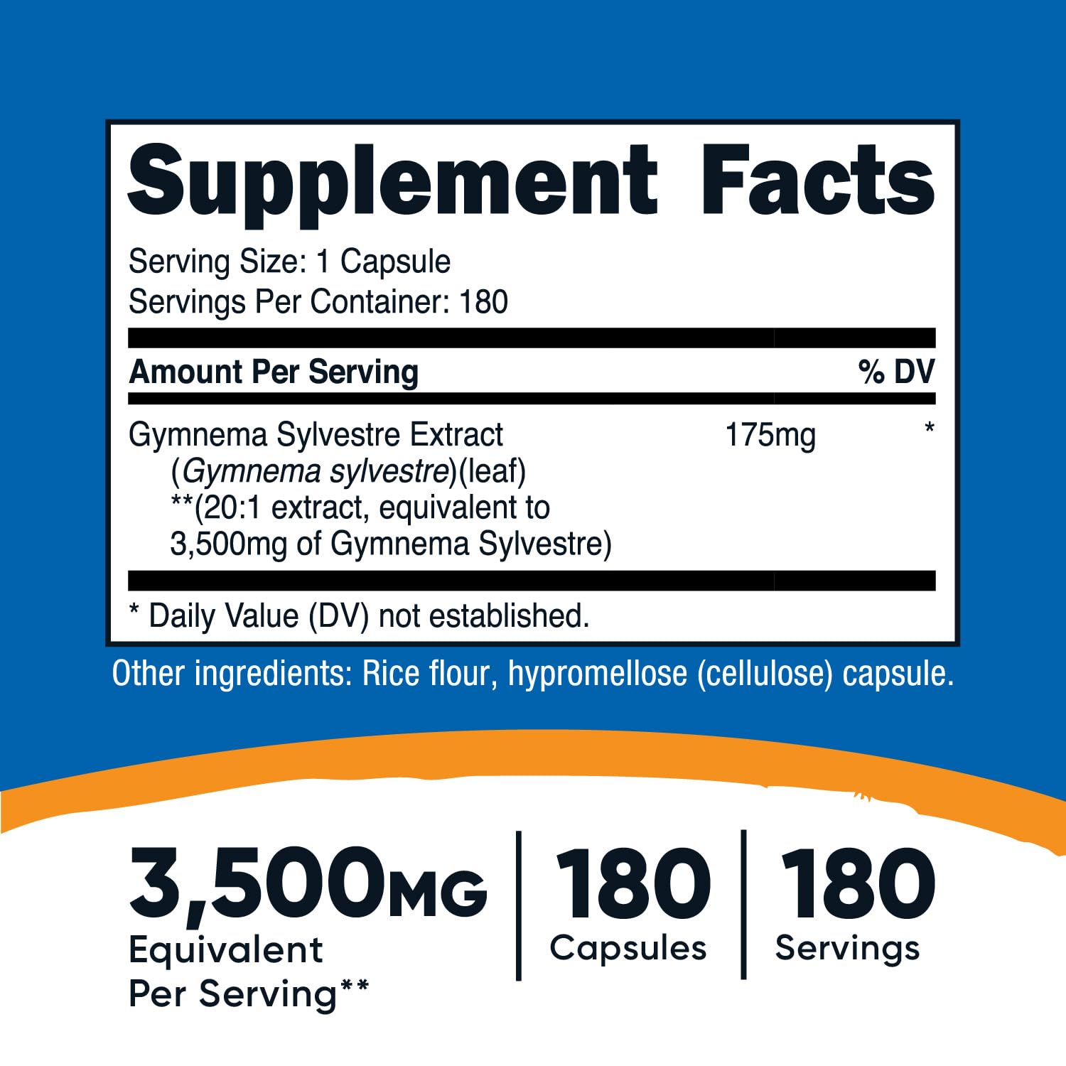 Nutricost Gymnema Sylvestre – Équivalent 3500 mg par portion, prise simple