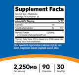 Bouteille Nutricost Haritaki de 90 capsules, pratique pour un mois