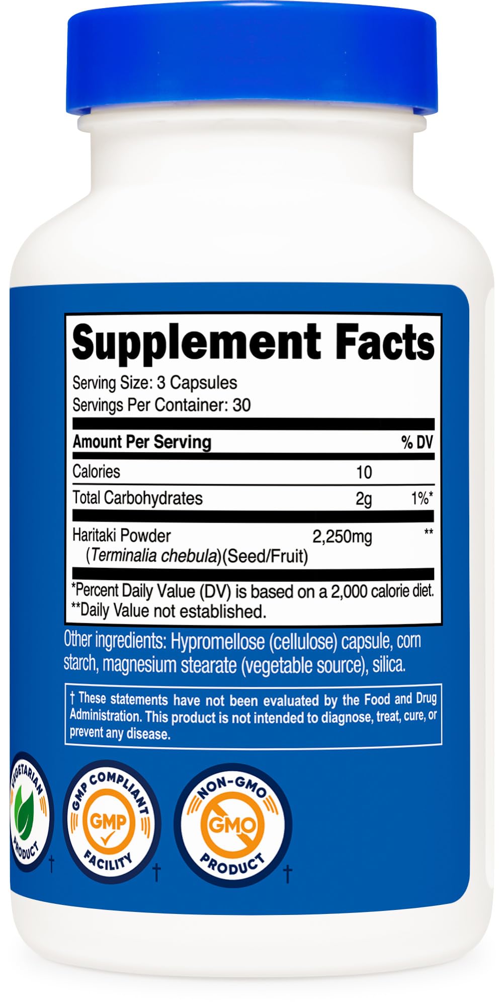 Nutricost Haritaki sans gluten, complément végan pratique