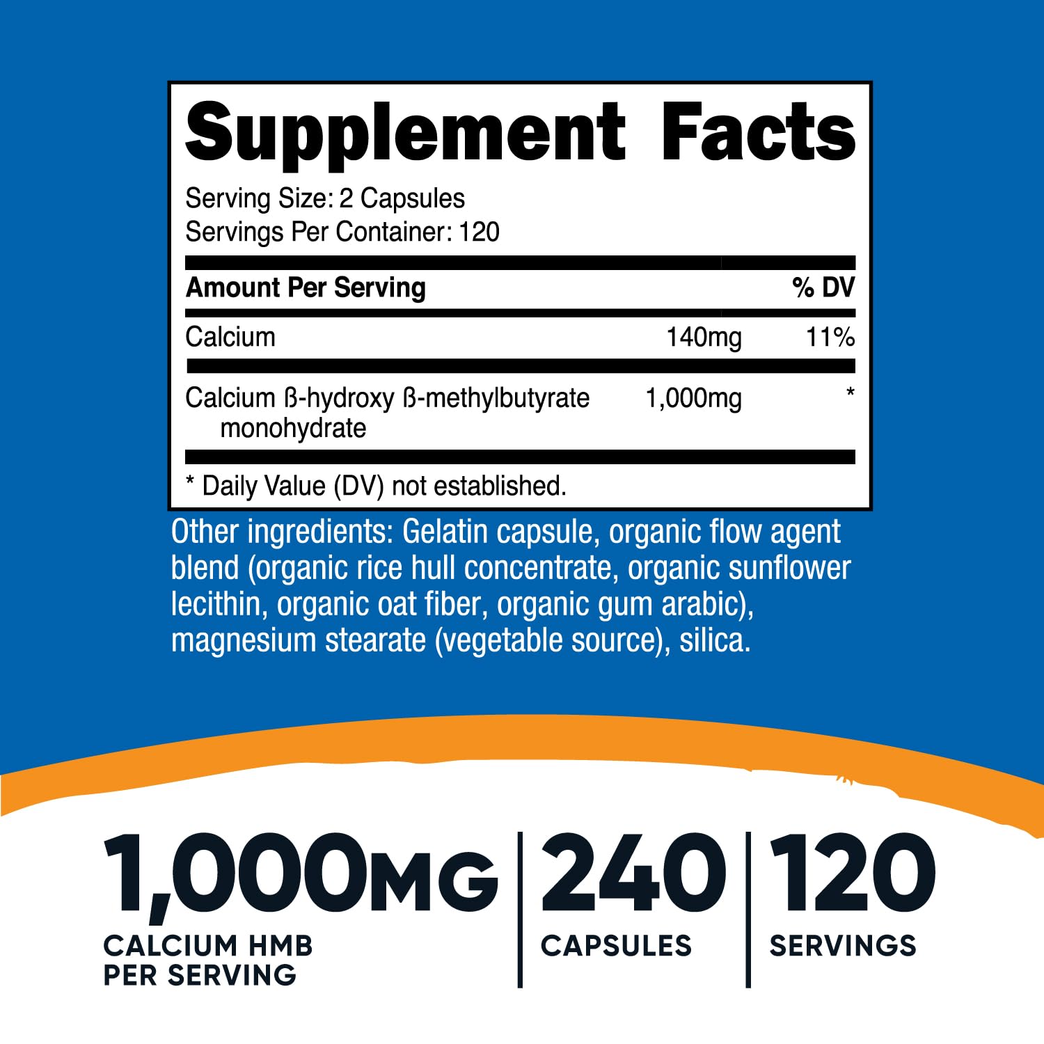 Nutricost HMB bouteille 240 capsules — flacon prêt pour routine sportive