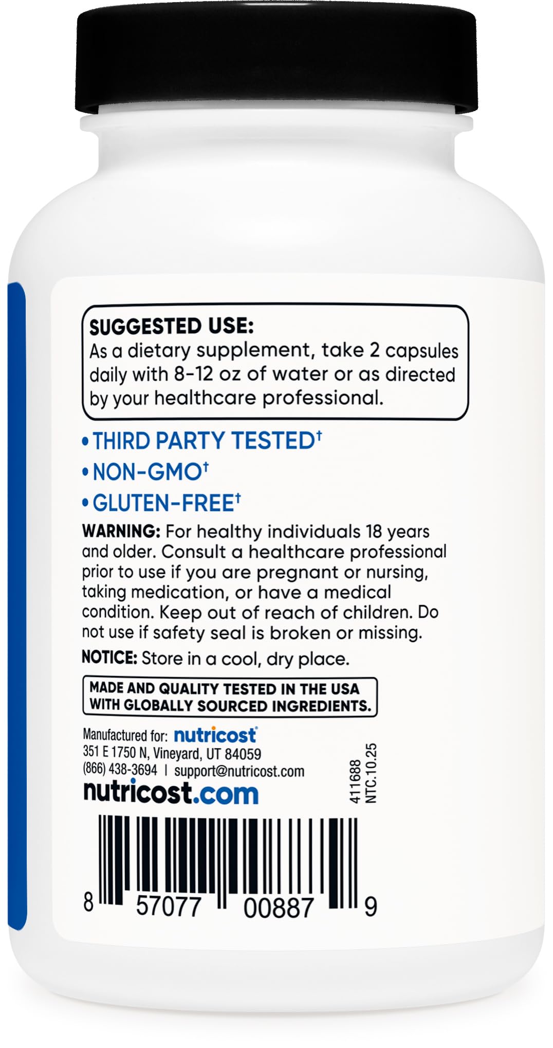Nutricost HMB guide de dosage imprimé pour une utilisation responsable