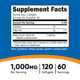 Nutricost huile noire nigelle-gelules, gélules faciles à avaler pour l'apport en oméga