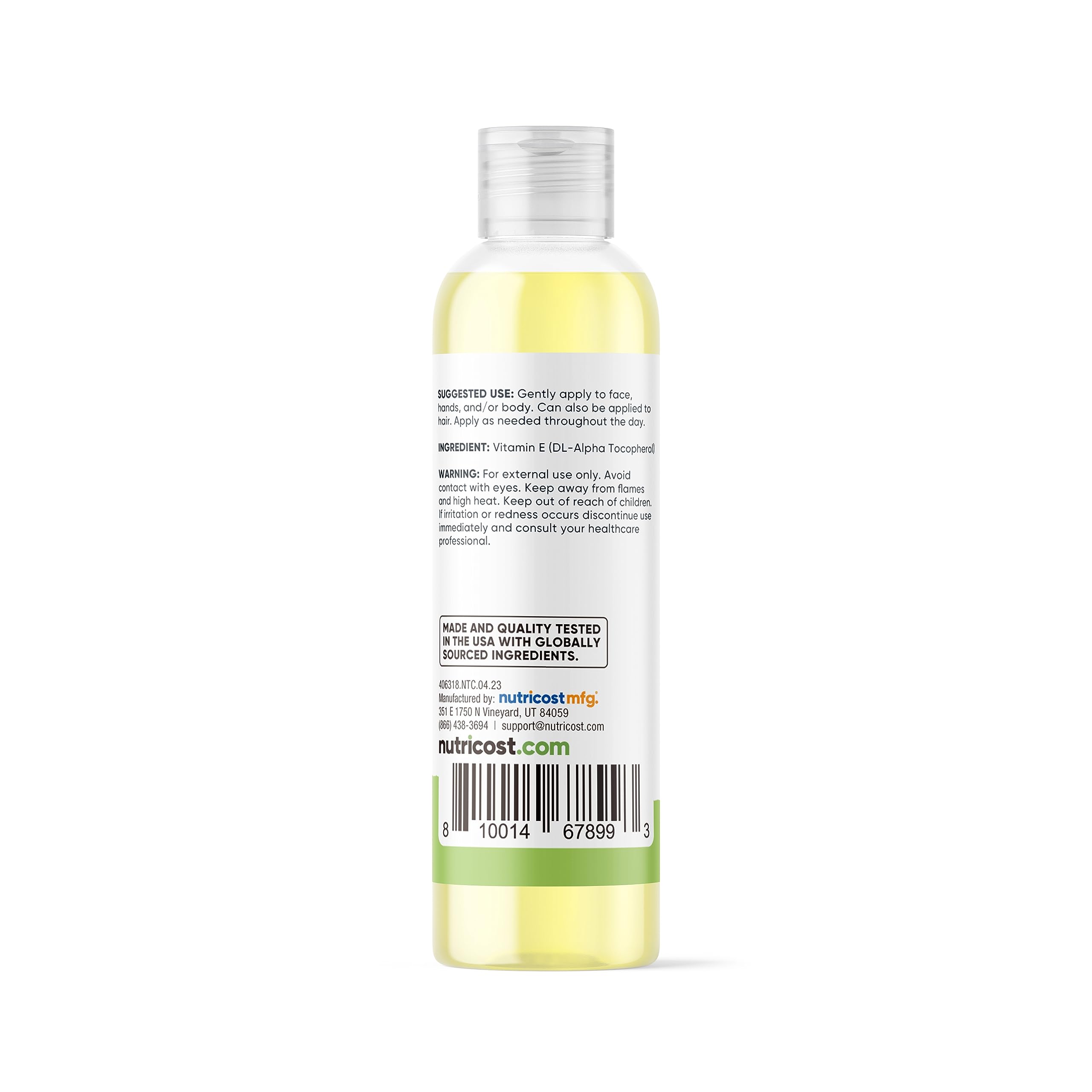 Nutricost Huile vitamine E, soin des ongles et cuticules pour une apparence saine.