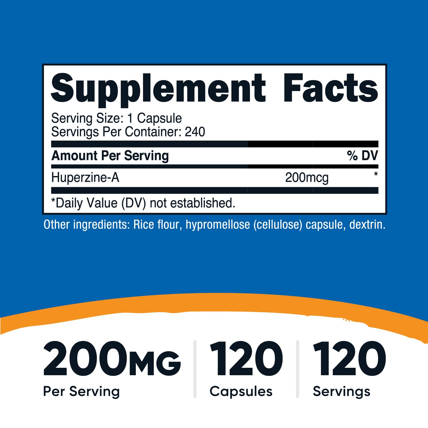 Nutricost Huperzine A - Gélules 200 mcg, pack prêt à l'emploi.