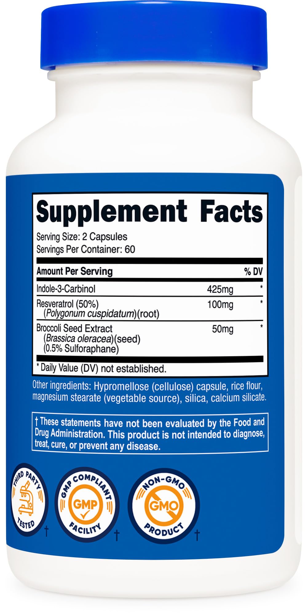 Nutricost Indole-3-Carbinol — boîte visuelle, présentation claire en magasin.