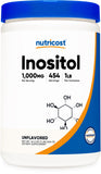 Nutricost Inositol poudre, flacon 454 g, pratique à doser.