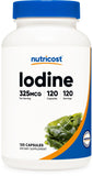 Nutricost Iode – boîte montrant iode naturelle issue d'algues marines pour un apport quotidien.