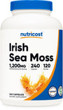 Nutricost Irish Sea Moss Extract capsules, bouteille: pratique pour une routine végane et sans gluten.