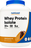 Nutricost isolat lactoserum chocolat beurre cacahuète, pot pratique pour dose rapide après l'entraînement