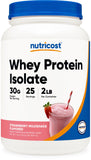 Nutricost isolat protéine lactosérum, face avant — idéal pour préparer des shakes rapides