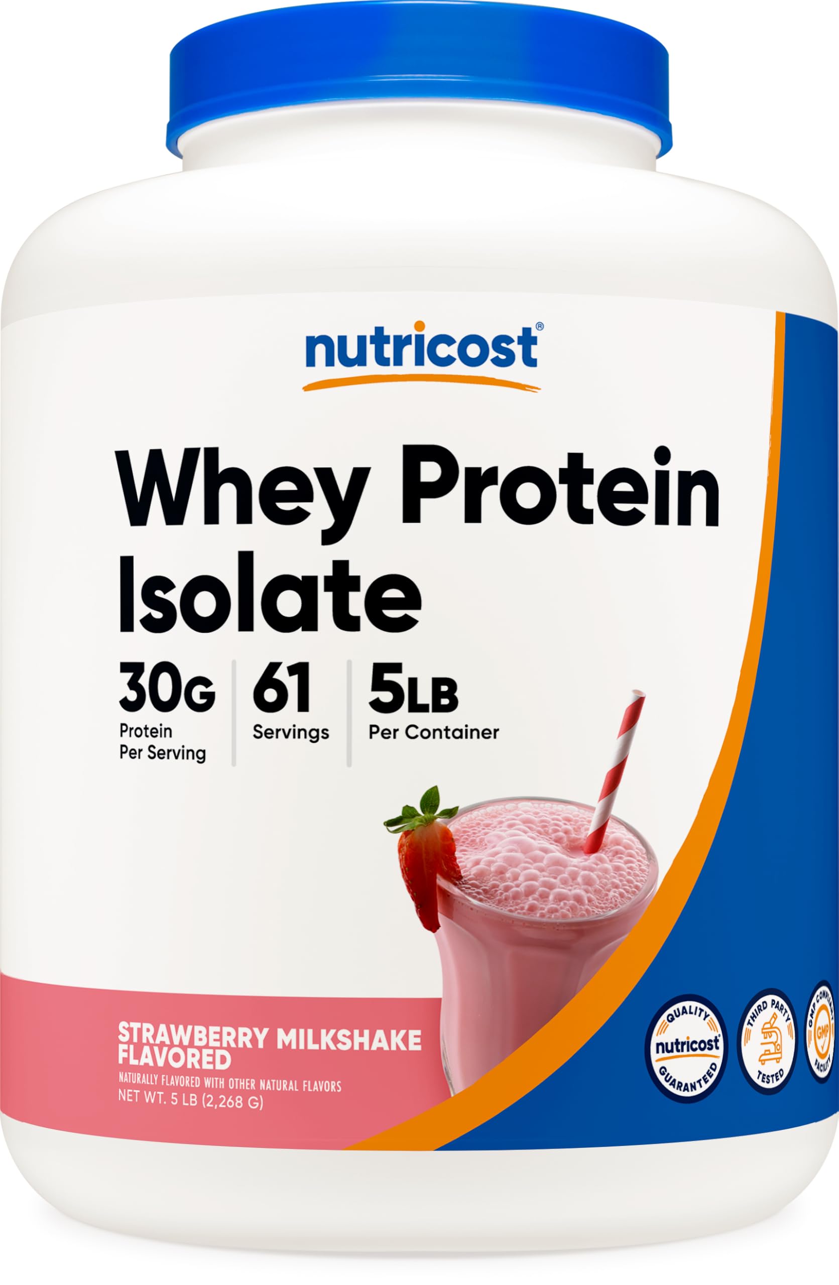 Nutricost isolat protéine lactosérum fraise frappée, bouteille; récupération après l’entraînement possible