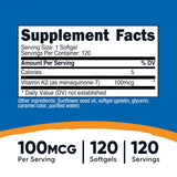 Nutricost K2 MK-7 flacon de 120 gélules – formule sans OGM