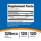 Étiquette Nutricost capsules d algues brunes affichant les informations produit et composition