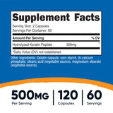 Nutricost Keratine hydrolysée capsules sans gluten et sans OGM
