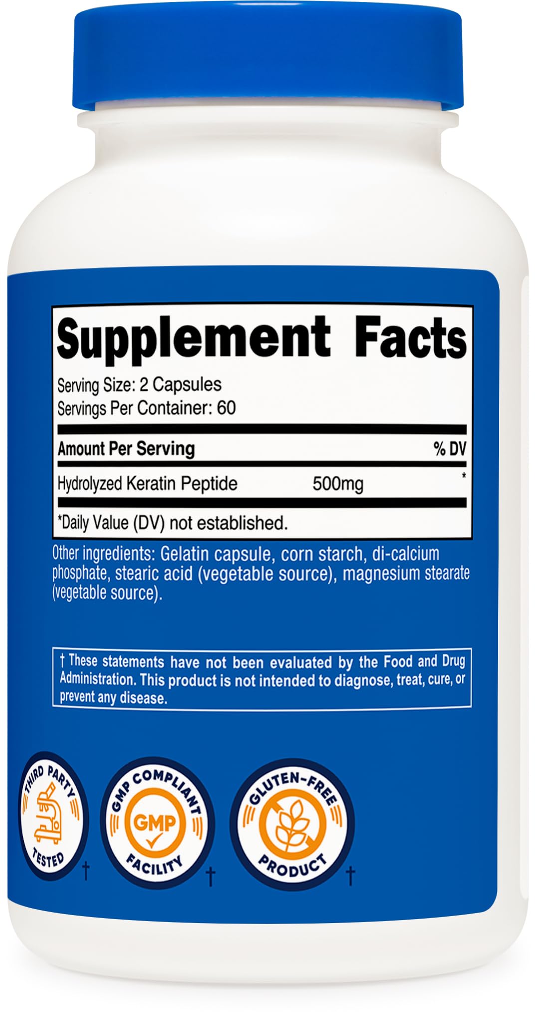Utilisation quotidienne pratique Nutricost Keratine hydrolysée capsules