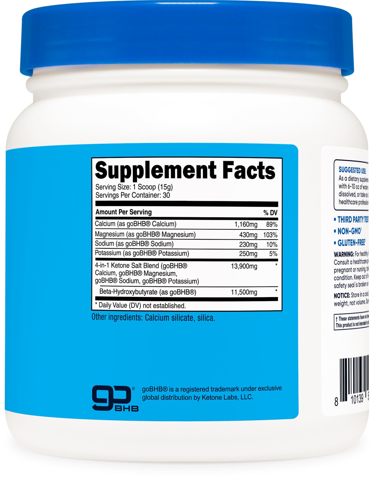 Nutricost Keto BHB Sels – conditionnement pratique pour une utilisation quotidienne.