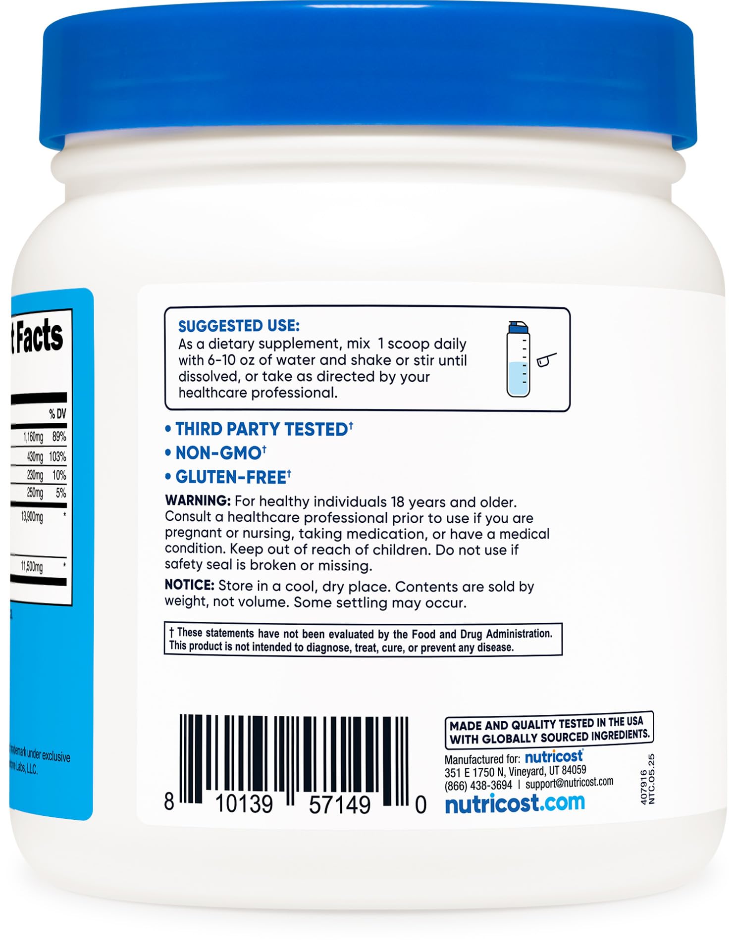 Nutricost Keto BHB Sels – poudre non aromatisée, idéale pour booster le régime céto.