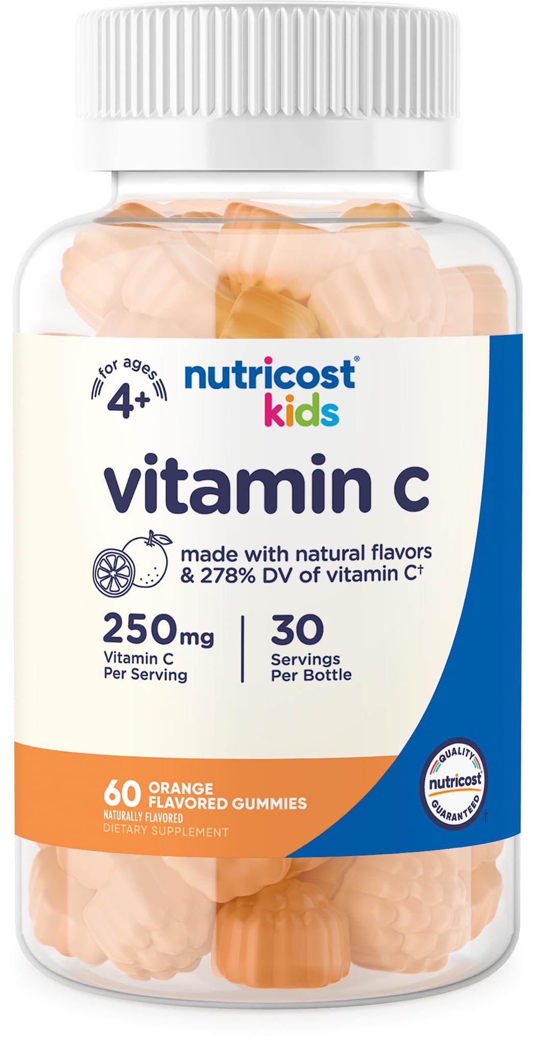 Nutricost Kids Vitamin C, bouteille: soutien immunitaire quotidien pour les enfants.