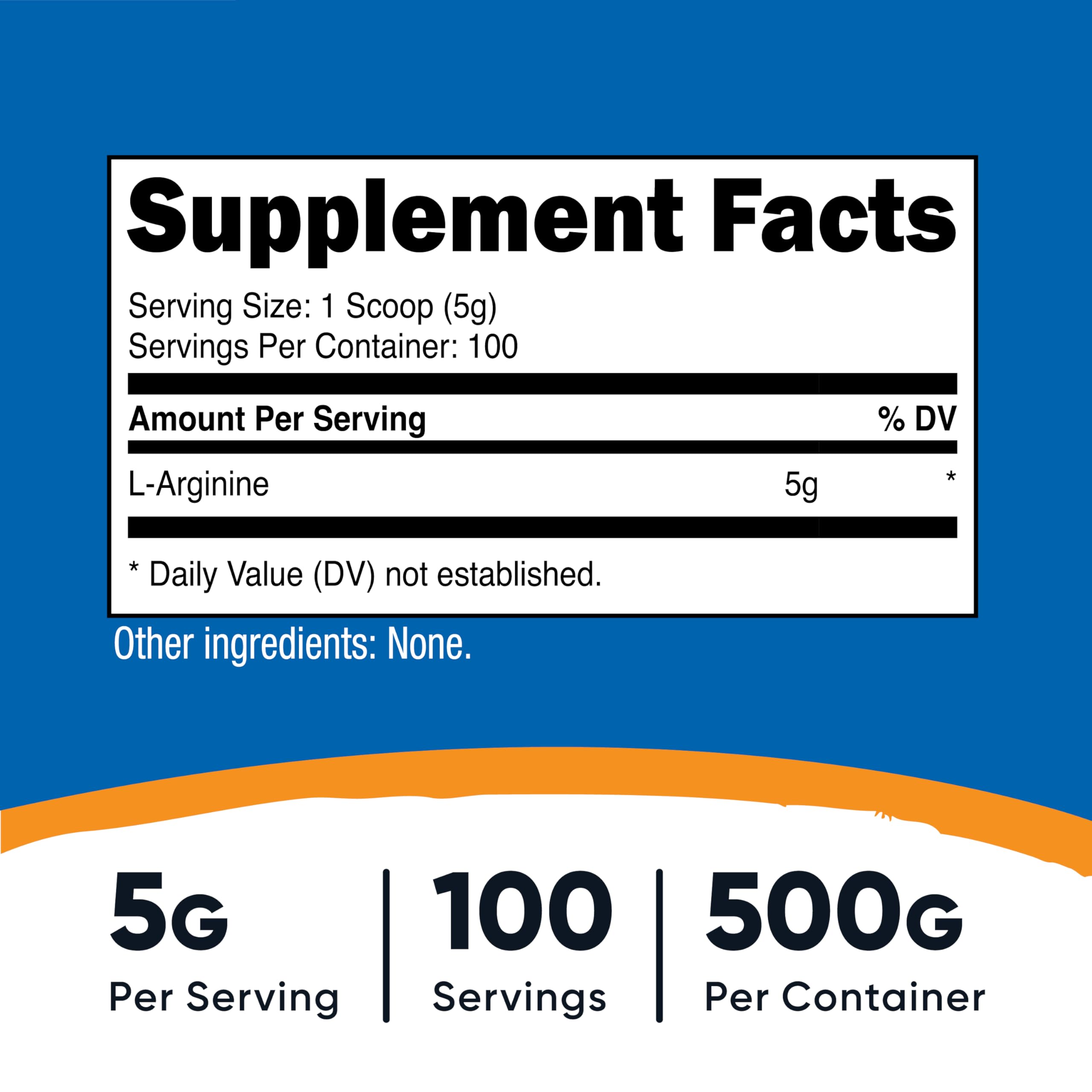 Nutricost L-Arginine en poudre avec doseur intégré pour une portion précise