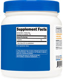 Étiquette Nutricost L-Arginine en poudre indiquant sans gluten et sans OGM