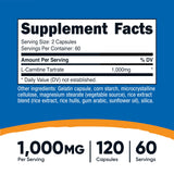 Nutricost L-Carnitine Tartrate: gélules faciles à avaler pour apport quotidien