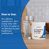 Nutricost L-Carnitine Tartrate — zoom sur l’étiquette et les détails.