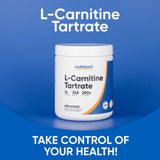 Nutricost L-Carnitine Tartrate — verre-doseur pratique pour vos boissons.