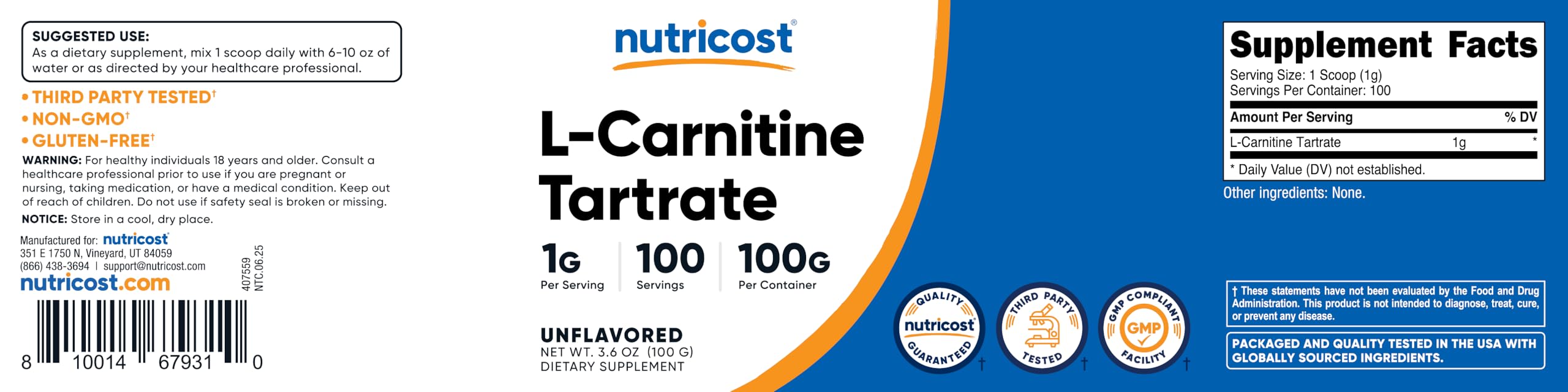 Usage rapide de Nutricost L-Carnitine Tartrate avant l’entraînement