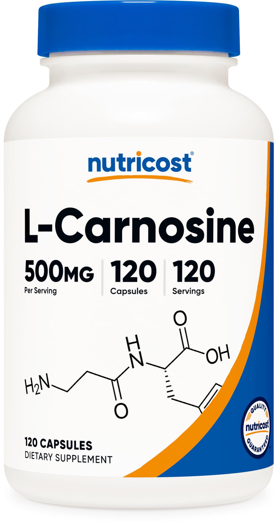 Nutricost L-Carnosine emballage clair et traçabilité fiable.