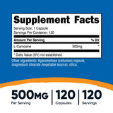 Nutricost L-Carnosine gélules végétales faciles à avaler sans gluten.