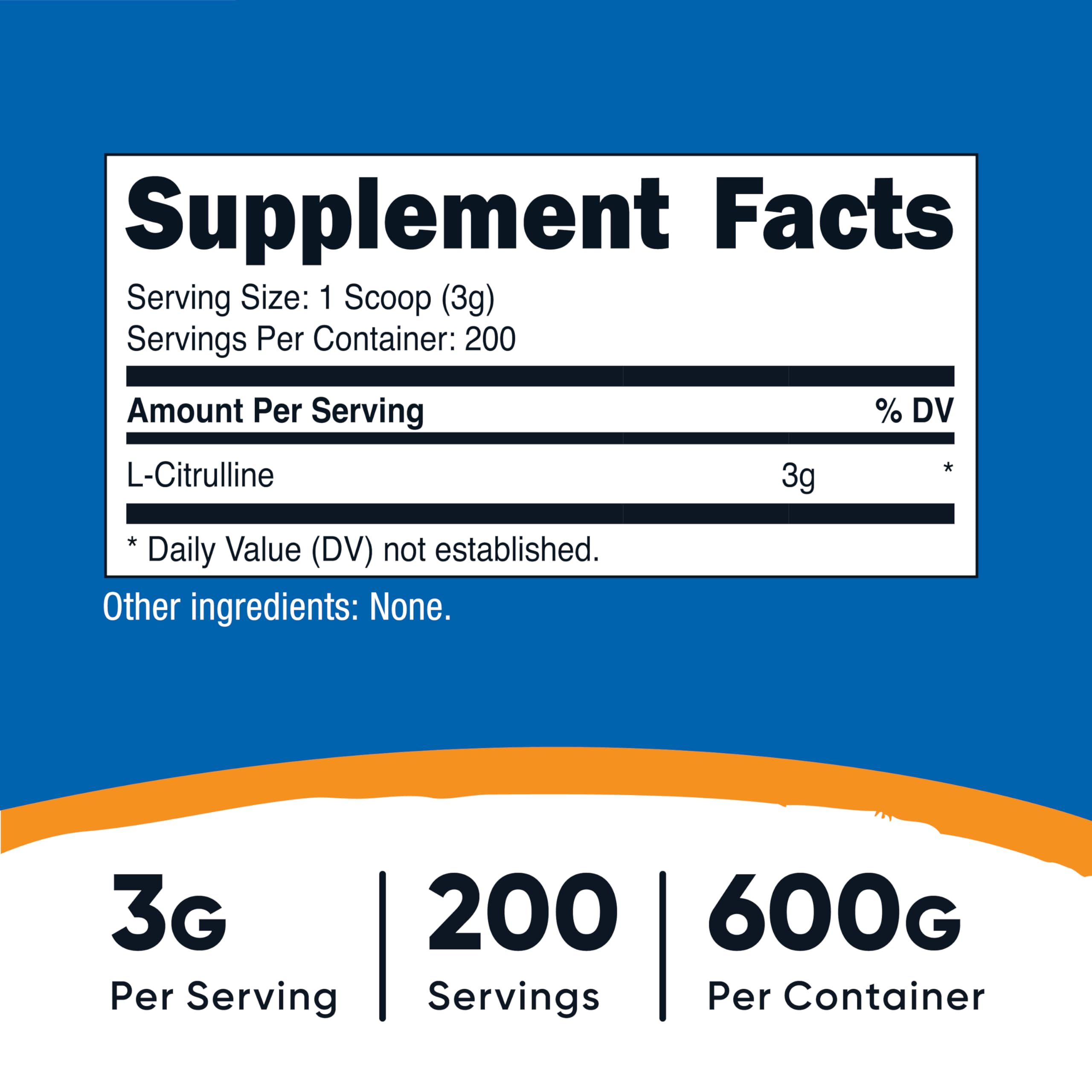 Nutricost L-Citrulline: bouteille ouverte avec dose, facile à doser avant l'entraînement.