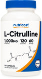 Nutricost L-Citrulline capsules flacon, soutien potentiel avant l'entraînement
