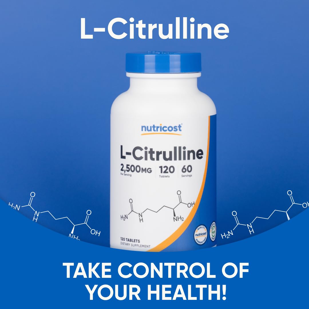 Nutricost L-Citrulline etiquette sans gluten convient à divers régimes.