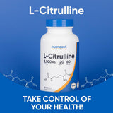 Nutricost L-Citrulline etiquette sans gluten convient à divers régimes.