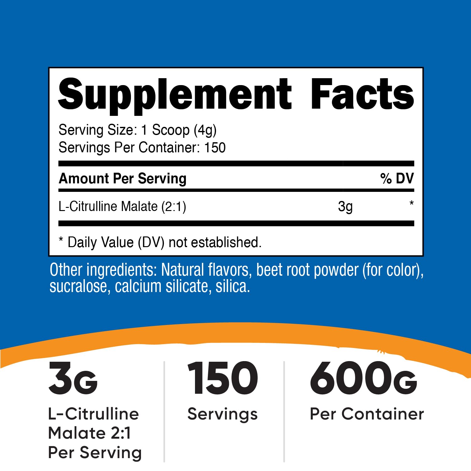 Nutricost L-Citrulline Malate 2:1, mélange facile dans l’eau avant séance.