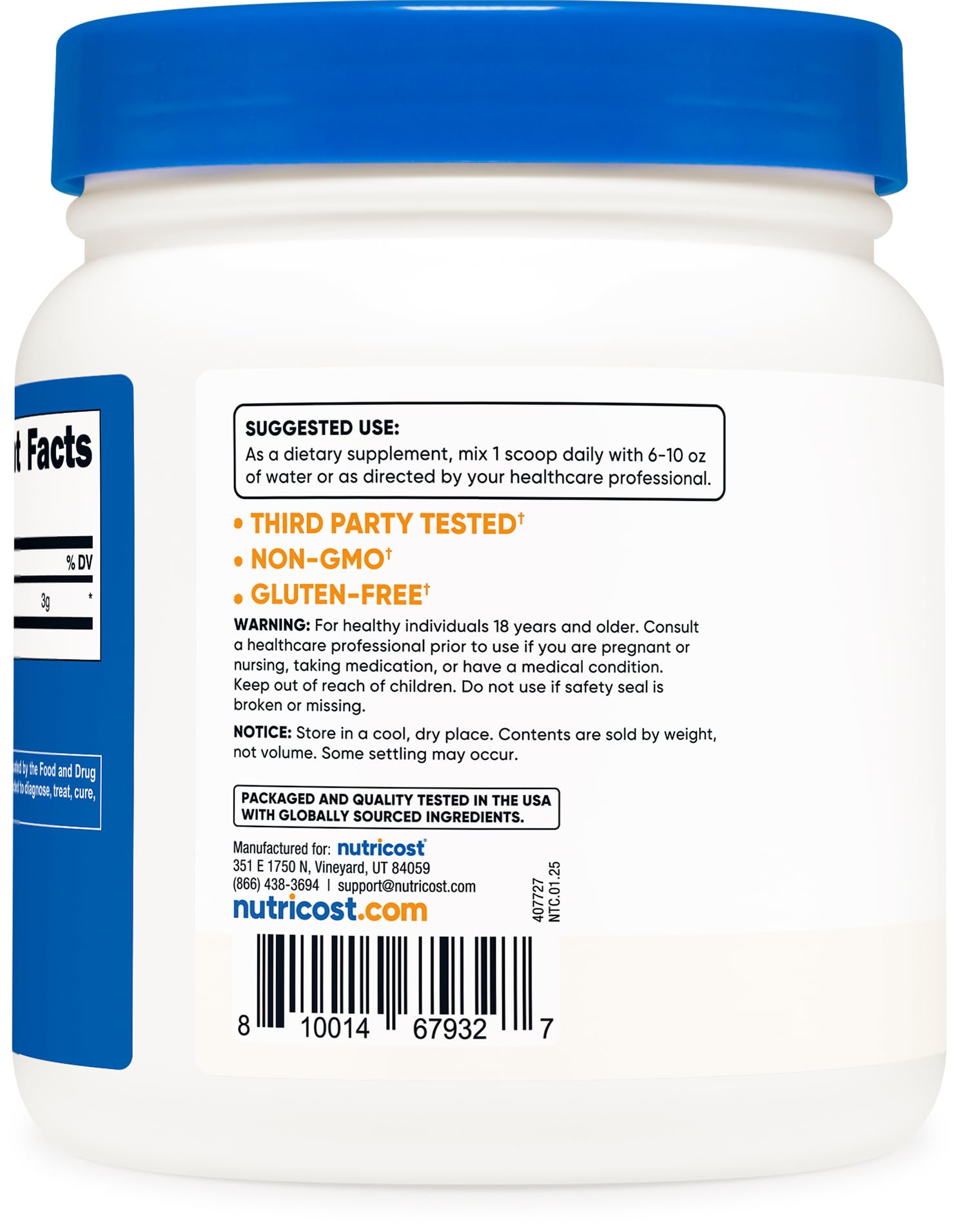 Nutricost L-Citrulline se mélange dans une boisson pour l'entraînement.