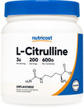 Nutricost L-Citrulline en poudre base 600 g prêt pour une boisson sportive.