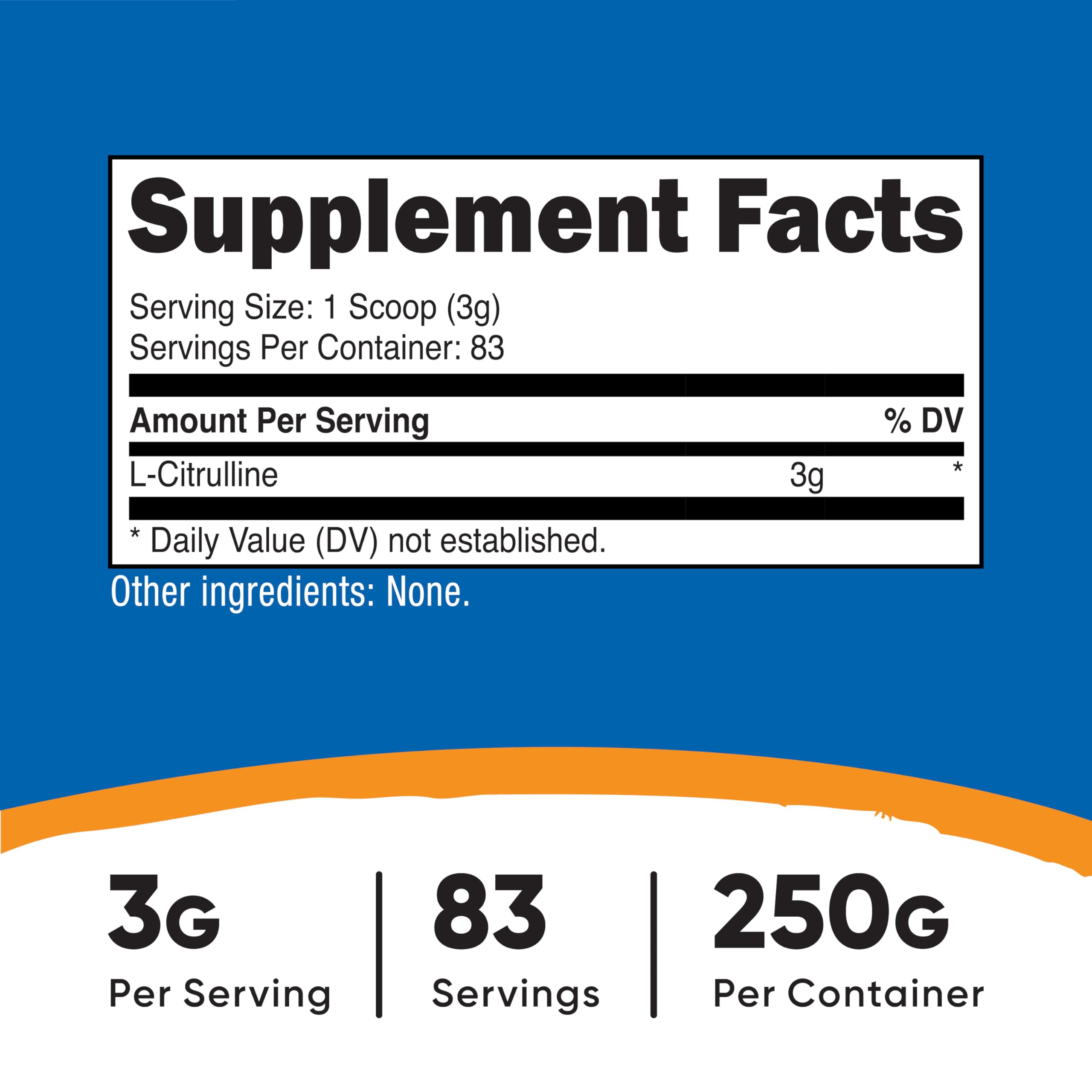 Nutricost L-Citrulline Pure Poudre, dosage précis et sans malate