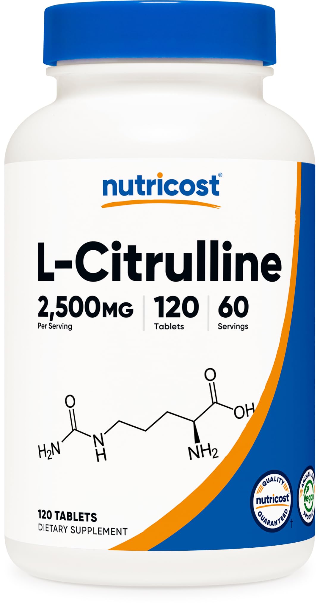 Nutricost L-Citrulline tablettes 2500mg, énergie durable lors de l'entraînement.