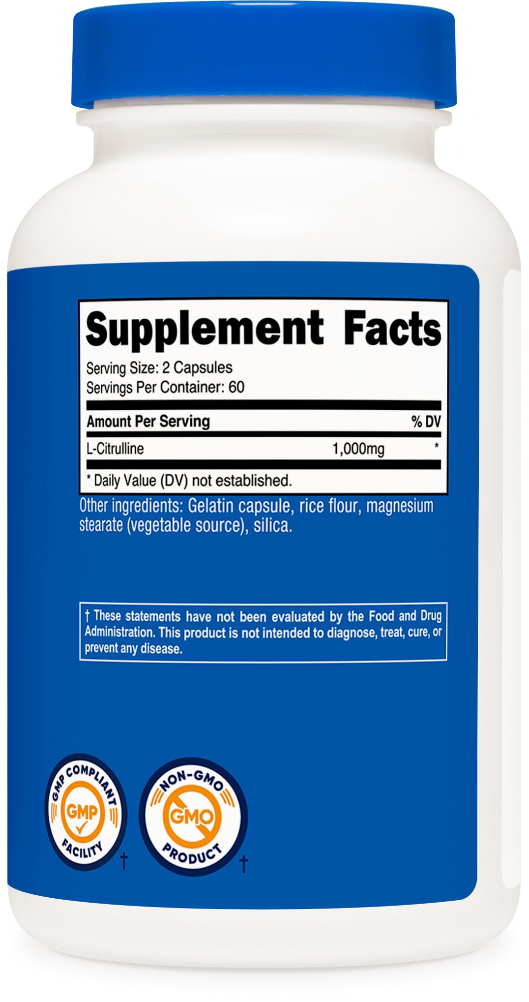 Capsules Nutricost L-Citrulline idéales pour l'entraînement pré post intra