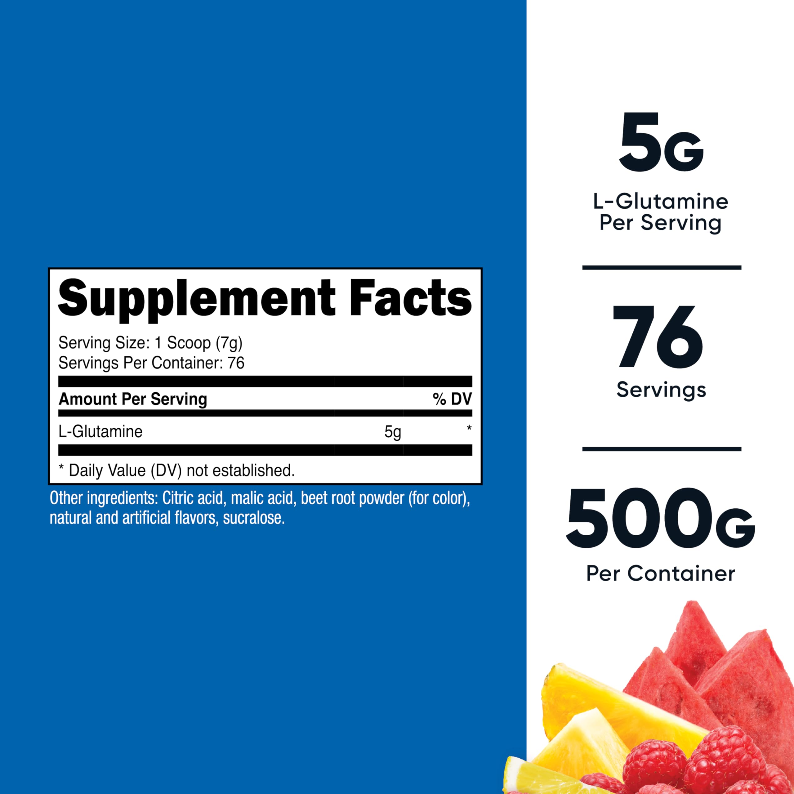 Poudre Nutricost L-Glutamine 500 g idéale pour les shakes après l'entraînement.