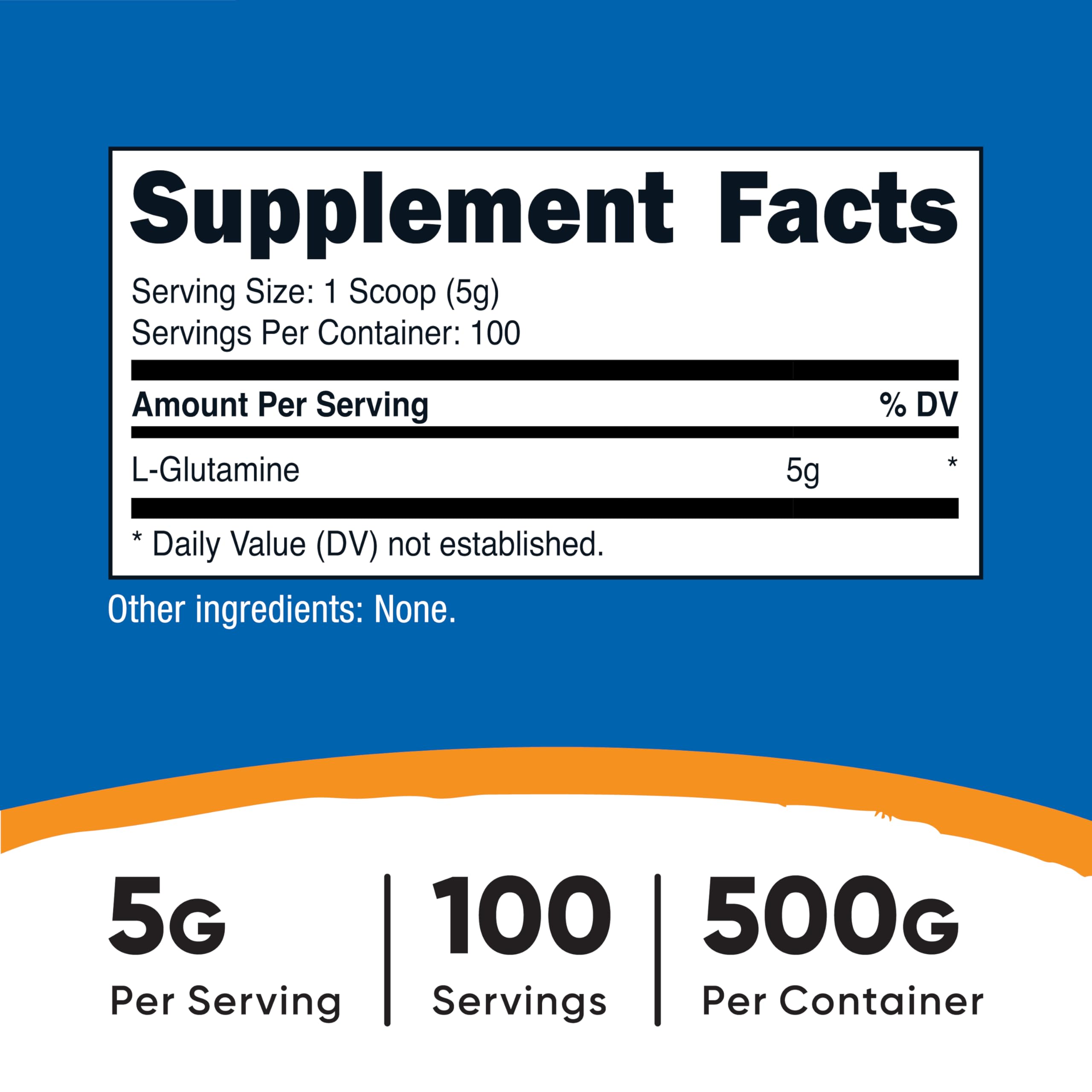 Nutricost L-Glutamine Poudre idéale après l'entraînement, prête à être mélangée.