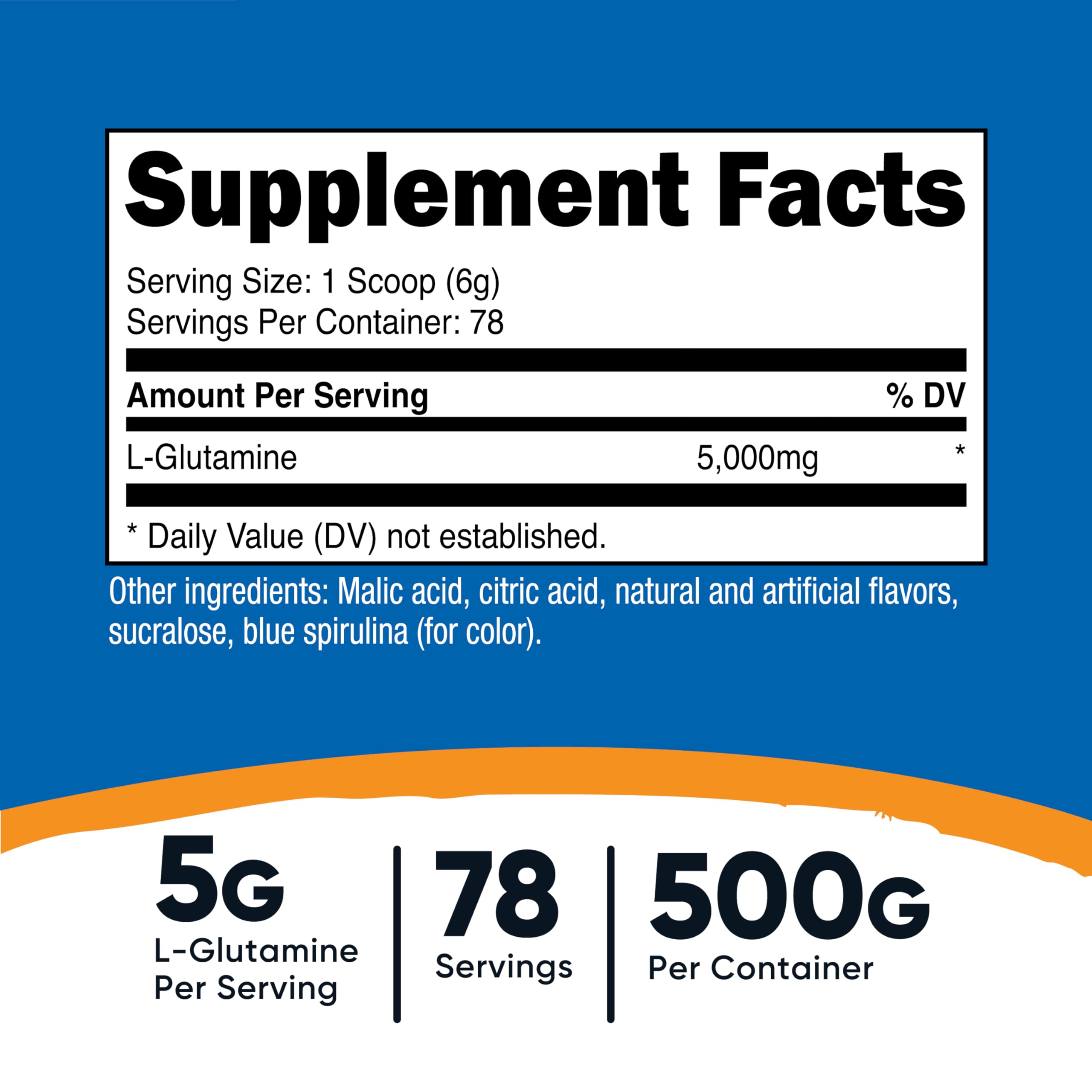 Nutricost L-Glutamine Poudre Doseuse Cuillère, dosage précis.