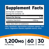 Nutricost L-Histidine-bouteille-emballage clair, rangement facile.