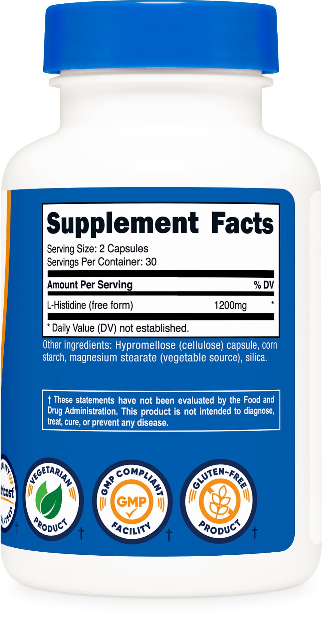 Nutricost L-Histidine-portion-30-portions, apport mensuel pratique.