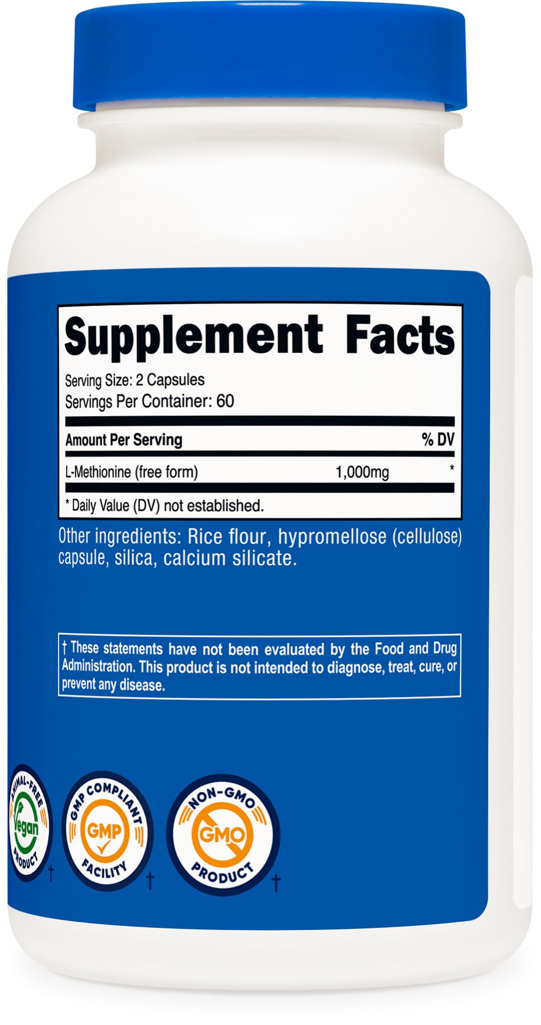 Nutricost L-Méthionine : prise facile, idéale pour une routine bien-être.