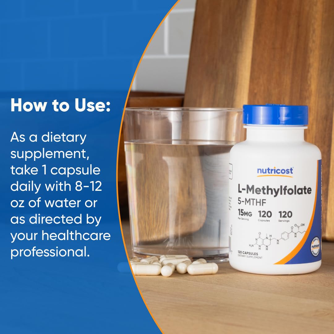 Nutricost L-Methylfolate: facile à ajouter à votre routine alimentaire quotidienne.