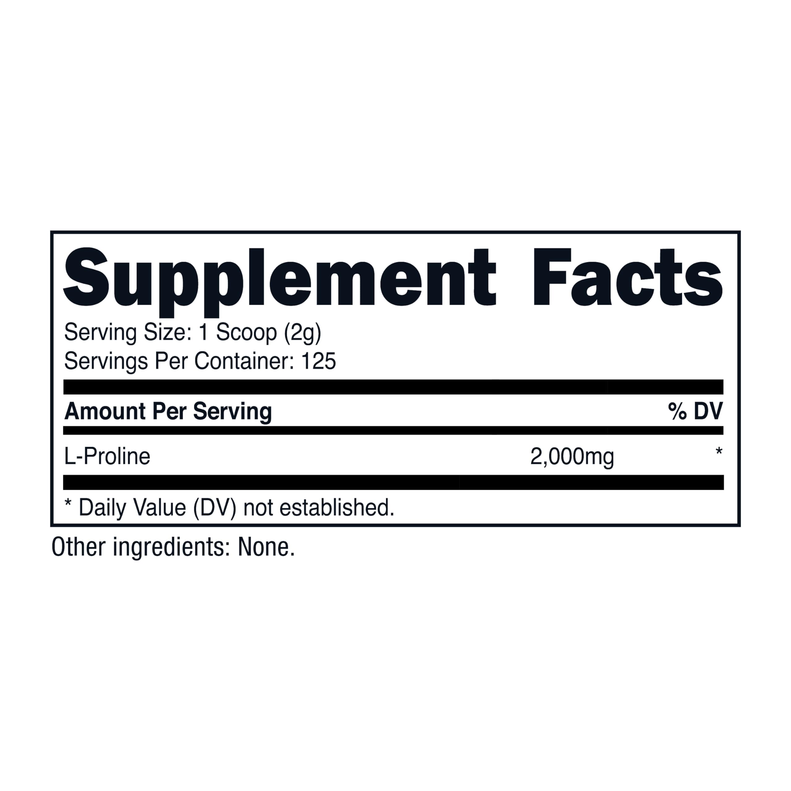 Usine conforme GMP et FDA pour Nutricost L-Proline Poudre.