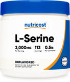 Nutricost L-Serine en poudre, bouteille, usage quotidien possible pour le bien-être